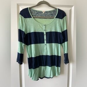 J. Crew Vintage Cotton Rugby Striped Henley
